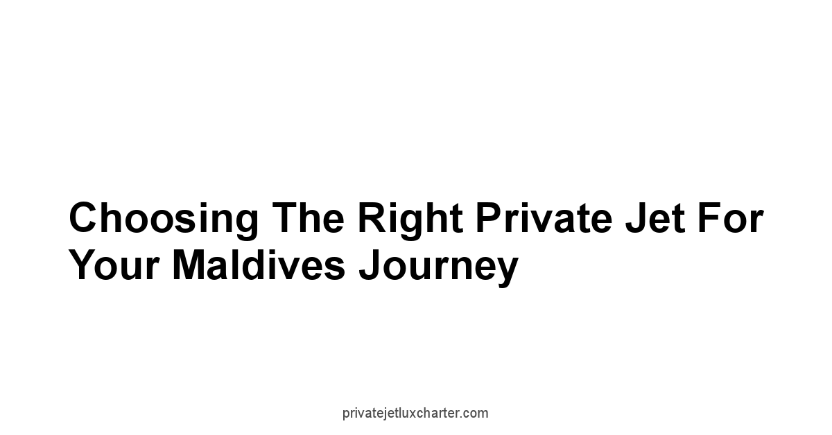 Choosing the Right Private Jet for Your Maldives Journey