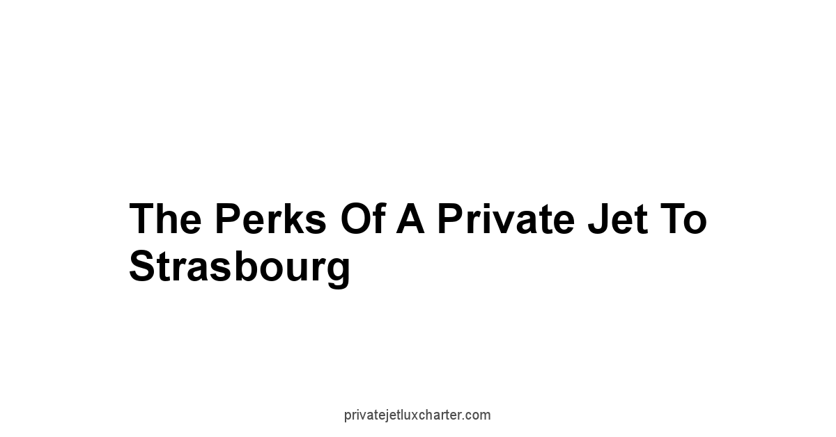 The Perks of a Private Jet to Strasbourg