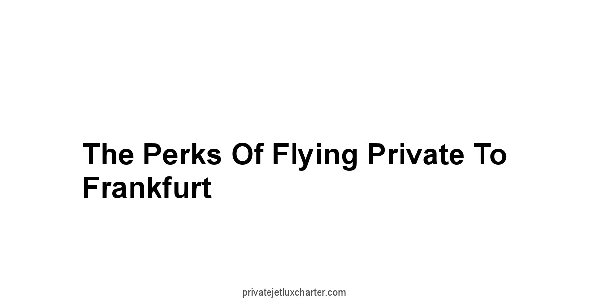 The Perks of Flying Private to Frankfurt