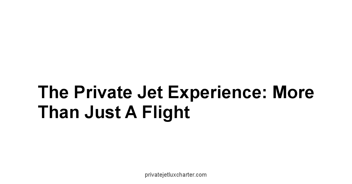 The Private Jet Experience: More Than Just a Flight