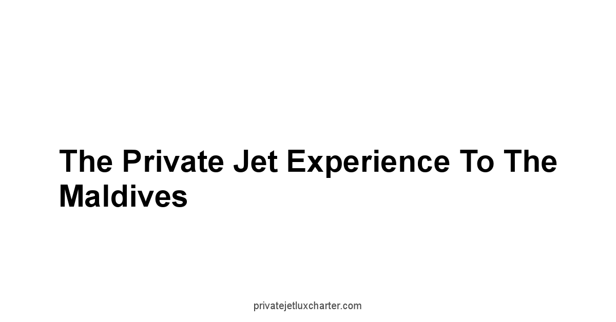 The Private Jet Experience to the Maldives