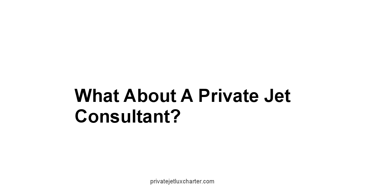 What About a Private Jet Consultant?