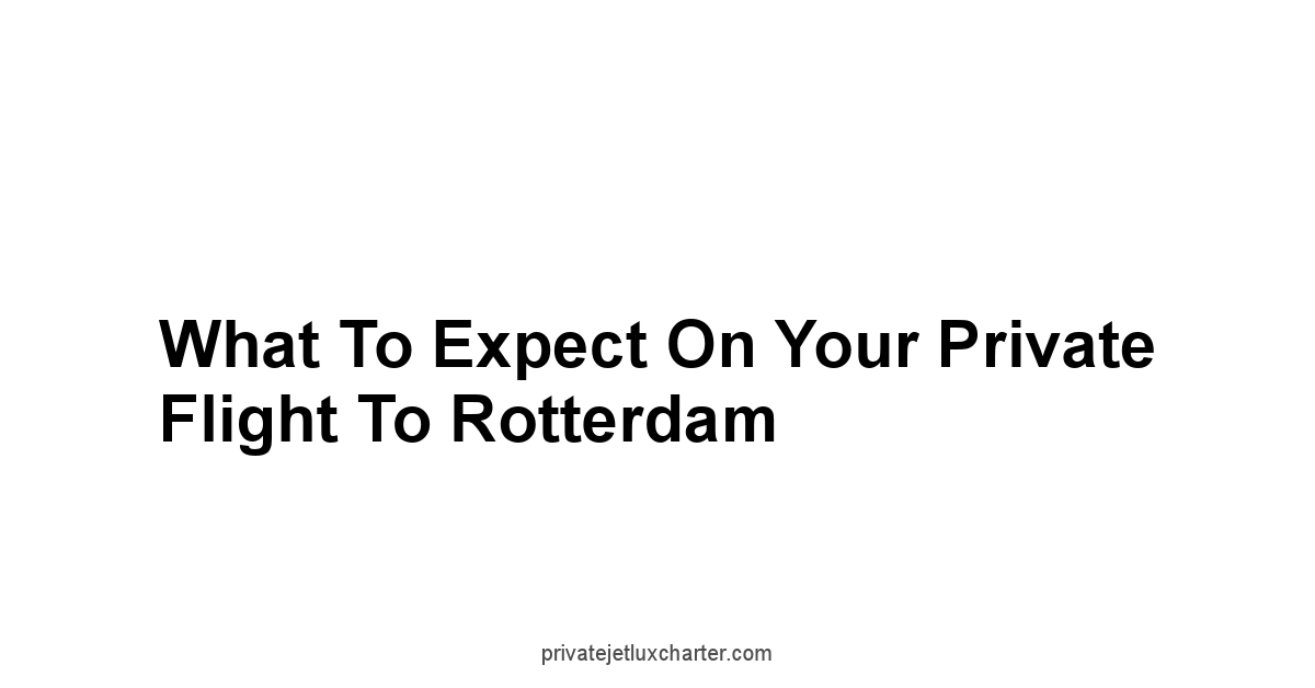 What to Expect on Your Private Flight to Rotterdam