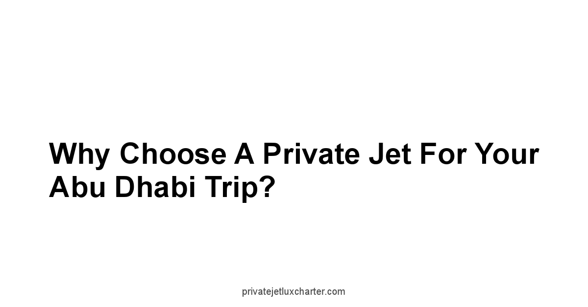 Why Choose a Private Jet for Your Abu Dhabi Trip?