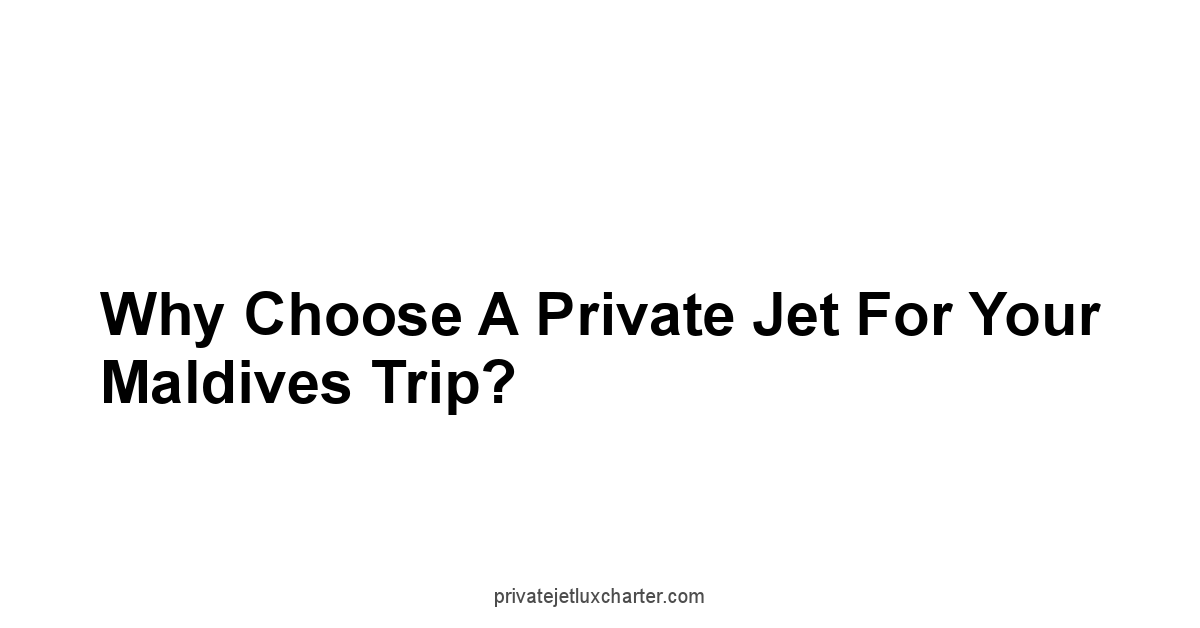 Why Choose a Private Jet for Your Maldives Trip?